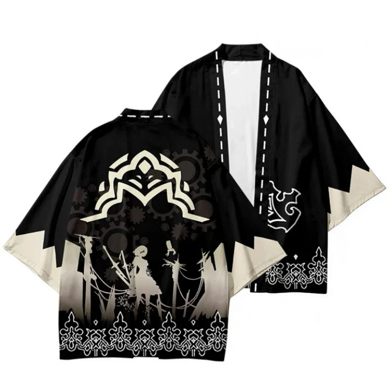 Disfraz de Cosplay de game NieR:Automata 2B YoRHa No.2 tipo B, capa Haori para fiesta de Halloween, Kimono informal japonés para hombres y mujeres, Yukata