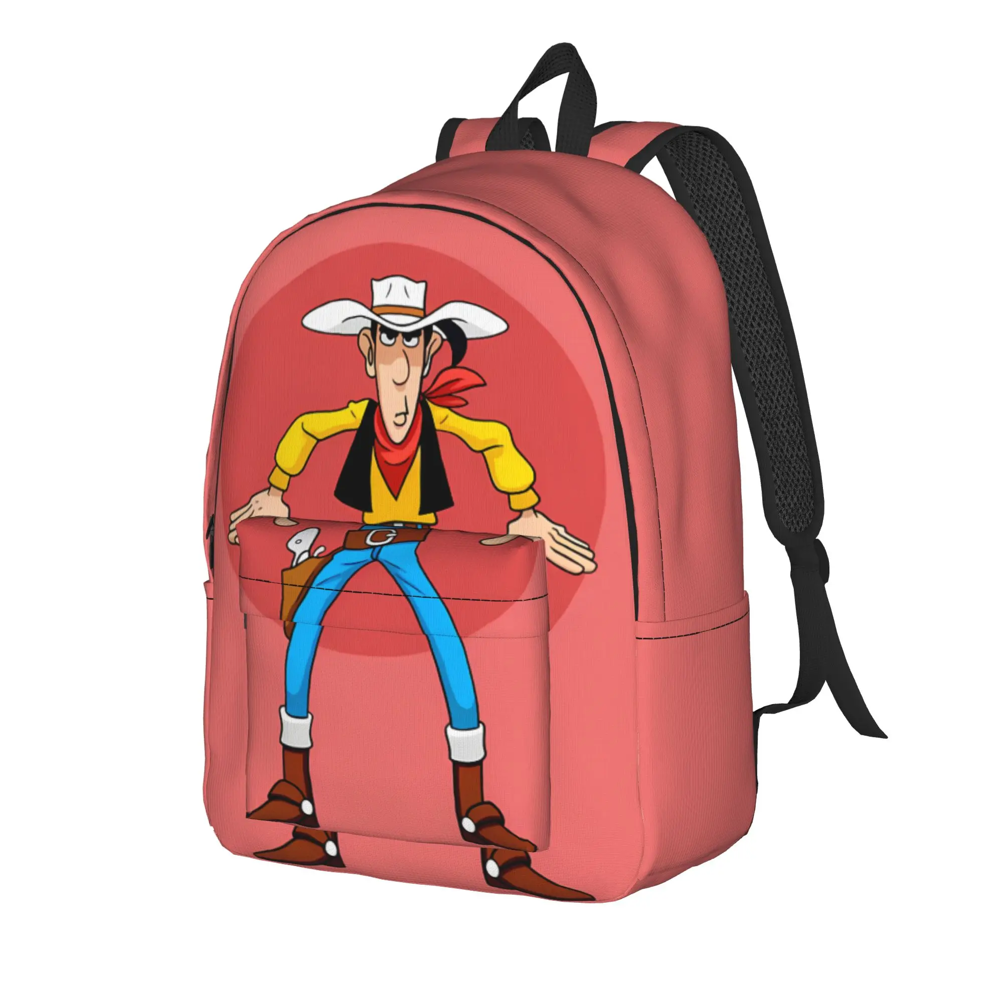 Classic Lucky Luke Standing Backpack Female  Large Backpacks Polyester Pretty School Bags Travel Custom Rucksack