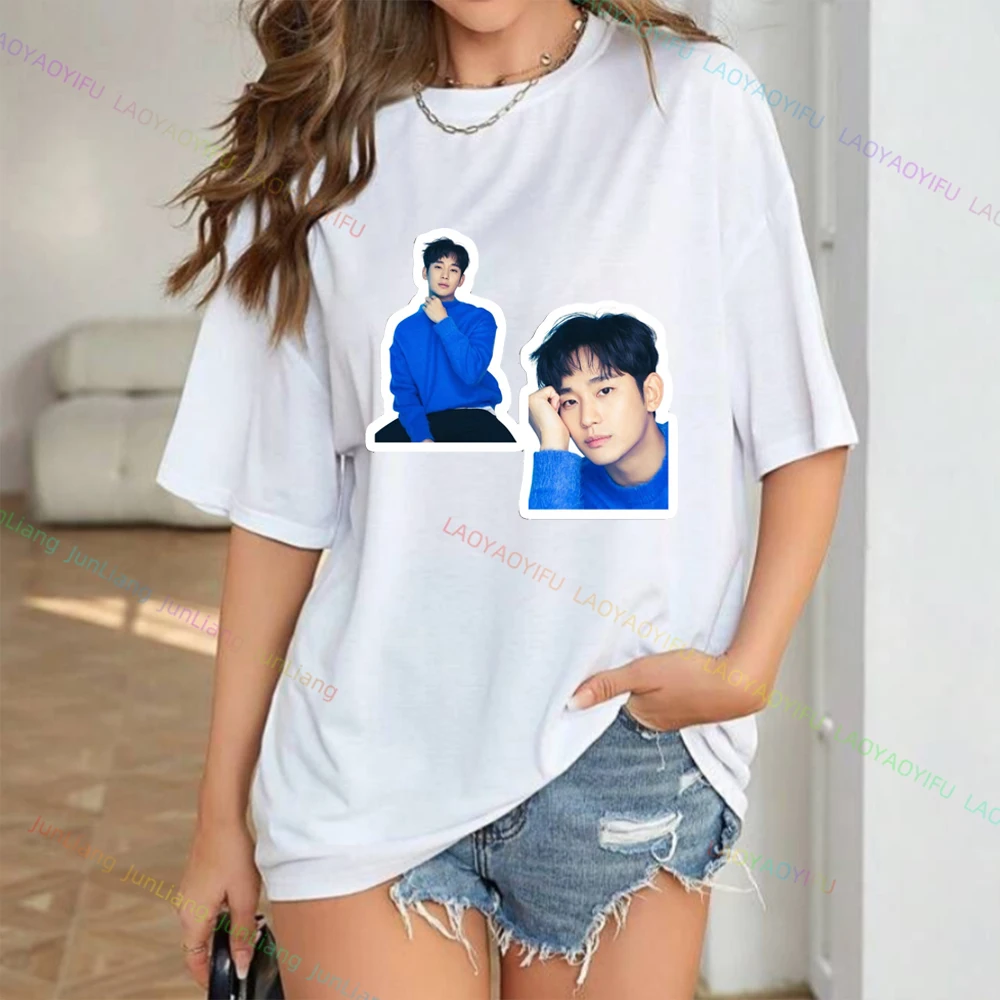 Kim Soo Hyun Handsome Collage Women\'s T-shirts Fans Gift Funny Shirt New in Tops & Tees Aesthetic Clothing Short Sleeve Tee Y2k