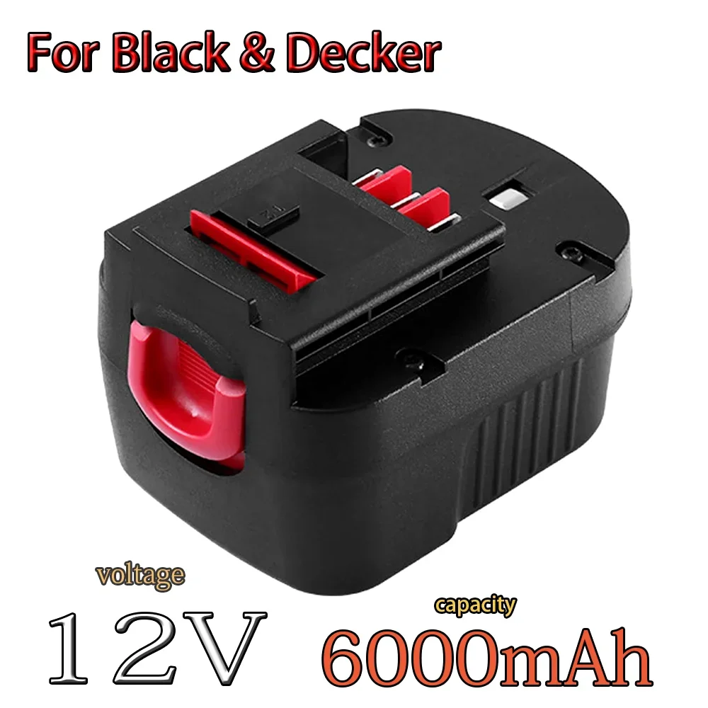 

12V 6000mAh Rechargeable Tool Battery A12EX FSB120B A1712 HP12K HP12 Lithium Battery Replacement for Black&Decker