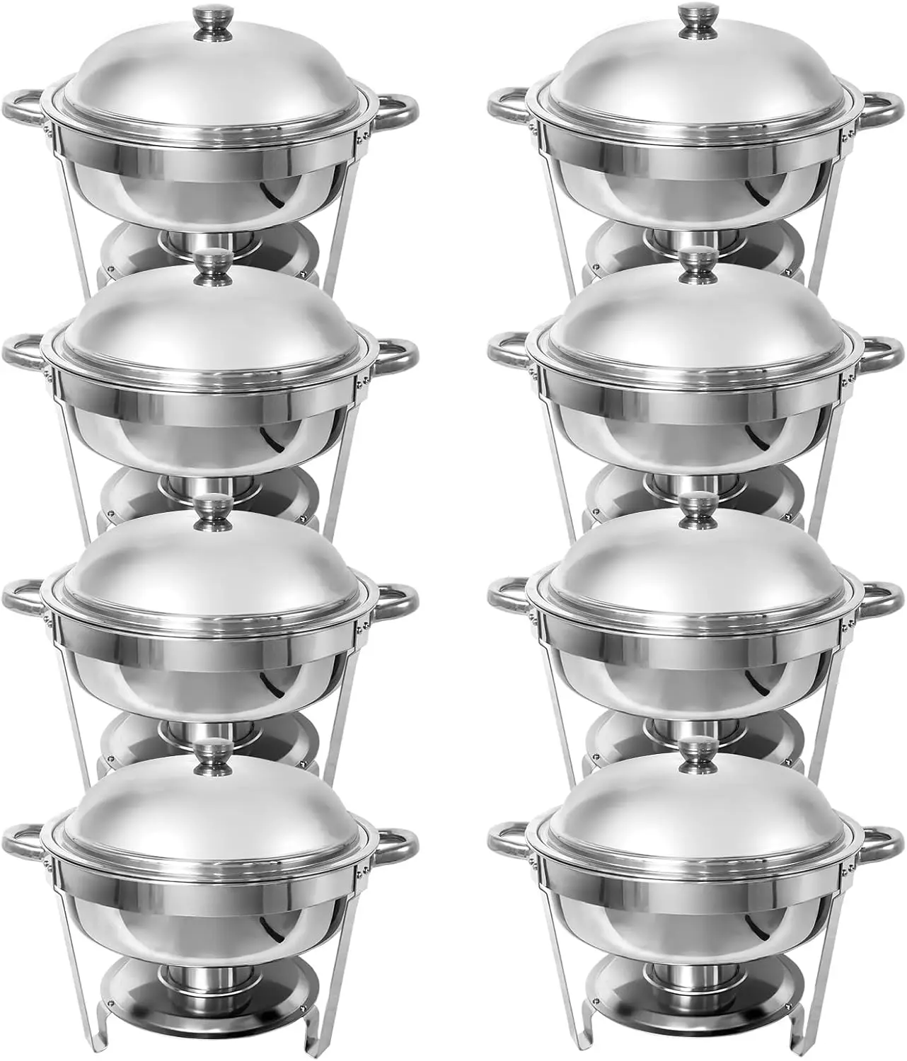 

Chafing Dish Buffet Set 6 QT Stainless Steel Round Buffet Servers and Warmers, Chaffing Servers with Covers, Catering