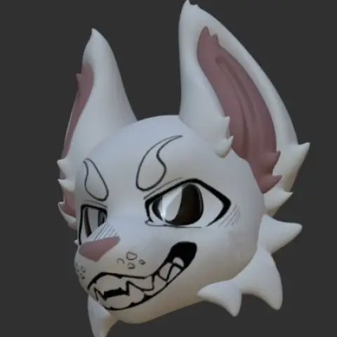 

Kemono Base Mask Canidae Long Snout Fursuit Kig Beast Suit 3D Printed Skull Costume DIY Accessories Cosplay Mask