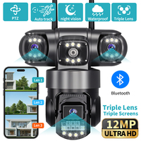 V380 Pro WiFi IP Camera Outdoor 12MP 6K Triple Lenses Triple Screens Security Video Monitor Night Vision Waterproof CCTV Cameras