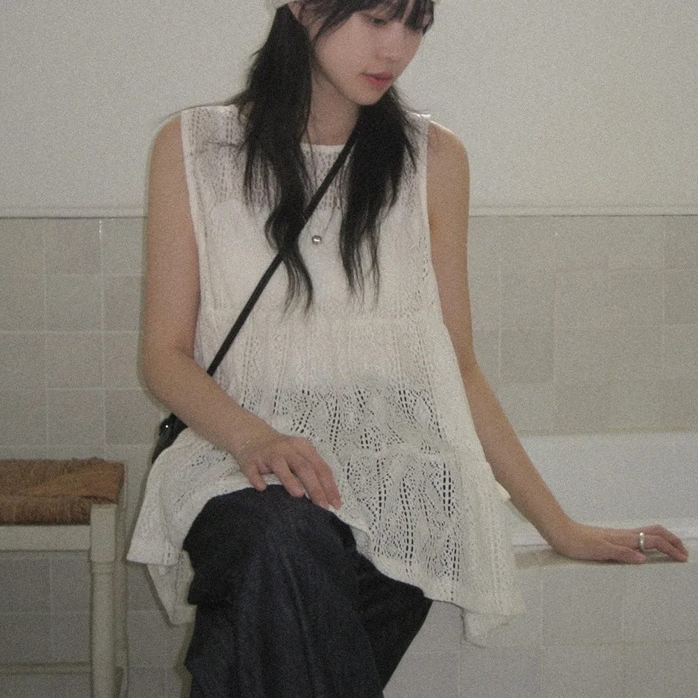 夏の新作 Sle レディース レースタイ 多用途 レイヤードベスト 年齢対応デザイン トレンディトップ 韓国 Sle インナーウェア レギュラーフィット
