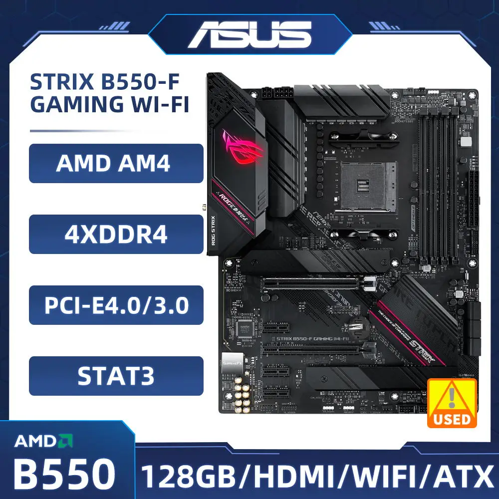 B550 마더보드 ASUS STRIX B550-F 게이밍 WI-FI AMD AM4 마더보드 DDR4 128GB 지원 Ryzen 5600 4100 3600 5700 3900 cpu M.2