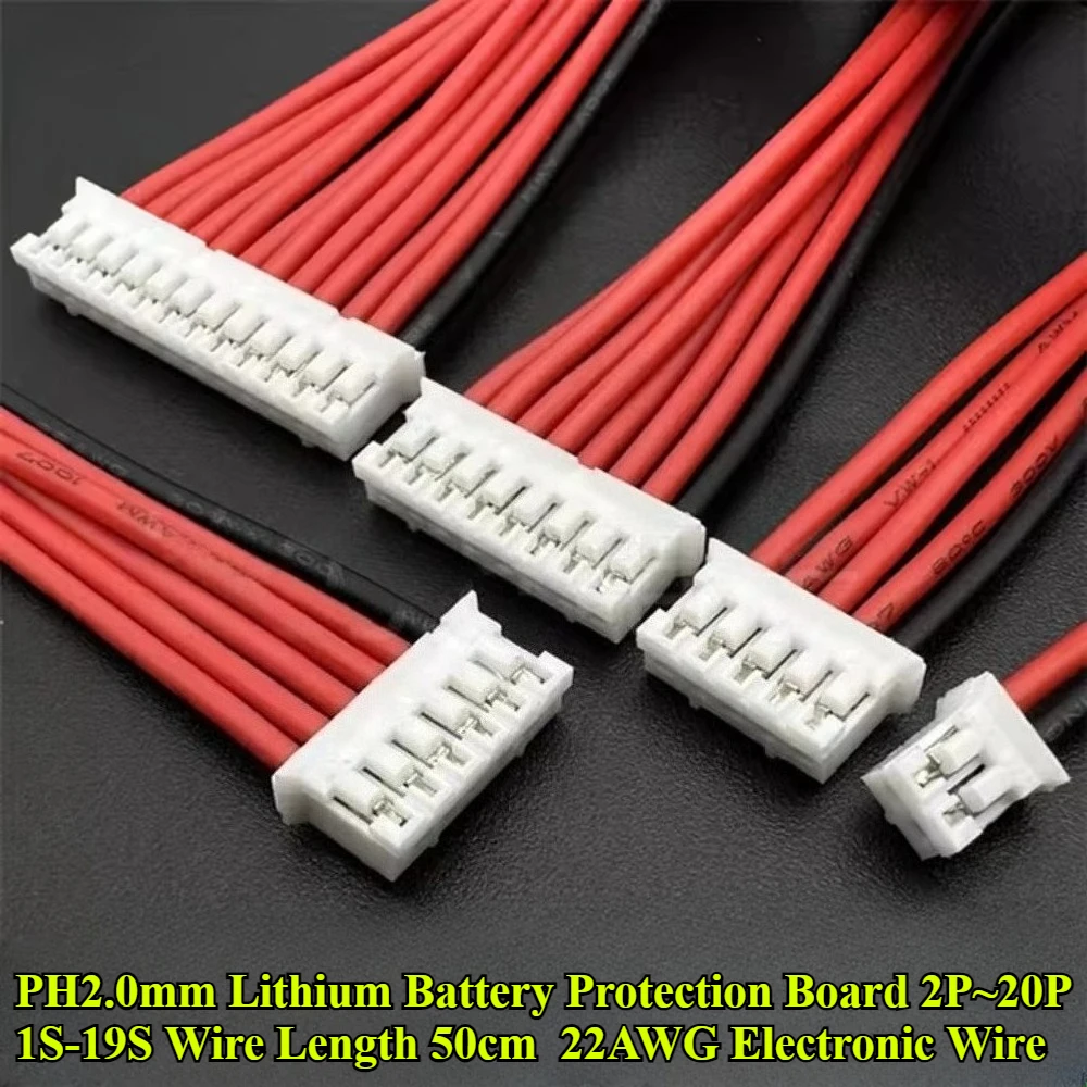 

2P-20P BMS PH2.0mm Balance Cable Lithium Battery Protection Board Connection Wire 22AWG 50cm 1S~19S 2P/3P/4P/5P/6P/7P/8P/9P-20P