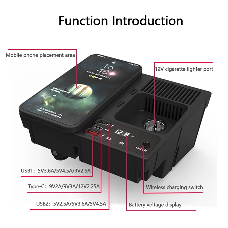 Wireless Charging for Volkswagen Jetta MK6  Cigarette Lighter Fast Charging Car Charger for iPhone HUAWEI Xiaomi Samsung