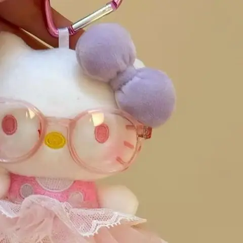 

Cute Anime Sanrio Hello Kitty Plush Doll Stuffed Toy Pink Tulle Skirt KT Cat Backpack Pendant Girly Heart Keychain Ornament Gift
