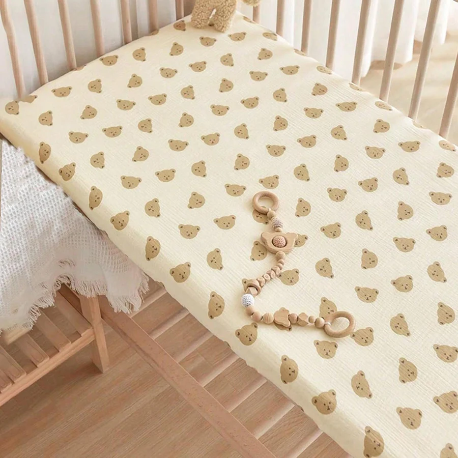 1Pc Newborn Baby Crib Sheet Set, Children's Crib Sheet, All-Season Bed Cover - Skin-Friendly, Soft, Non-Shedding, Washable, Colorfast, with Exquisite Prints That Babies Love, a Gift for Your Baby