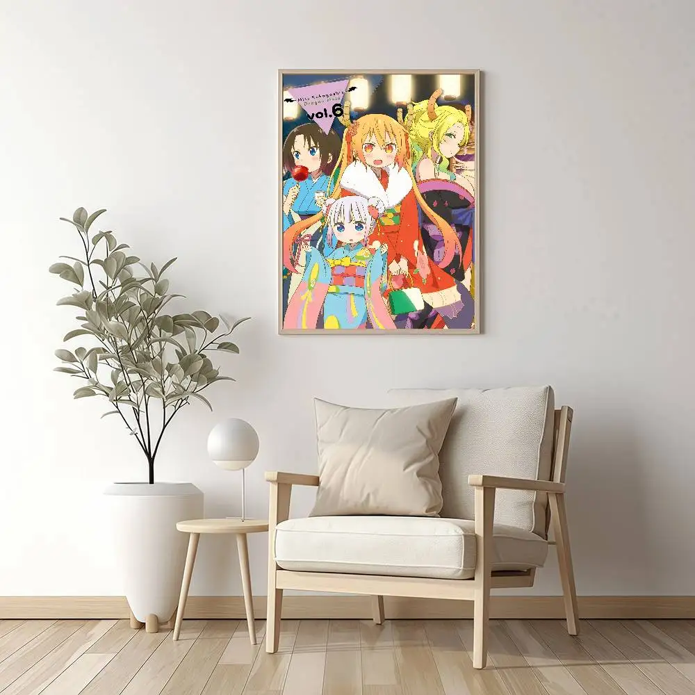 Miss Kobayashis Dragon Maid Anime Wall Art Print Poster Japanese Art Exhibition Decorative Painting Modern Home Gift Unframed