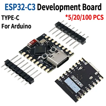 5pcs ESP32 C3 Development Board Modules Mini Wifi BT Bluetooth Module RISC-V 32-Bit Single Core Processor ESP32-C3 16Pin Type-C