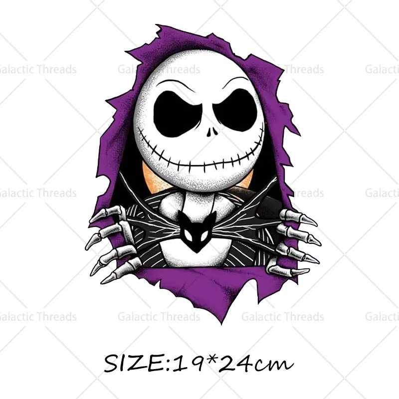 Halloween Jack Iron on Decals Sally Thermal Transfer Stickers Heat Press Patches on Clothes
