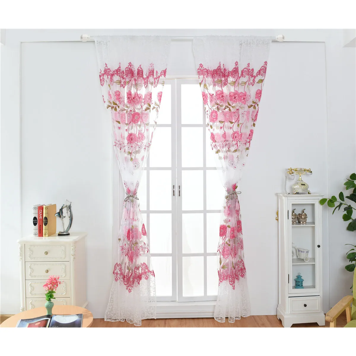 cortinas-200x100cm-roxas-para-quarto-tule-transparente-vermelho-com-flores-de-peonia-para-sala-de-estar
