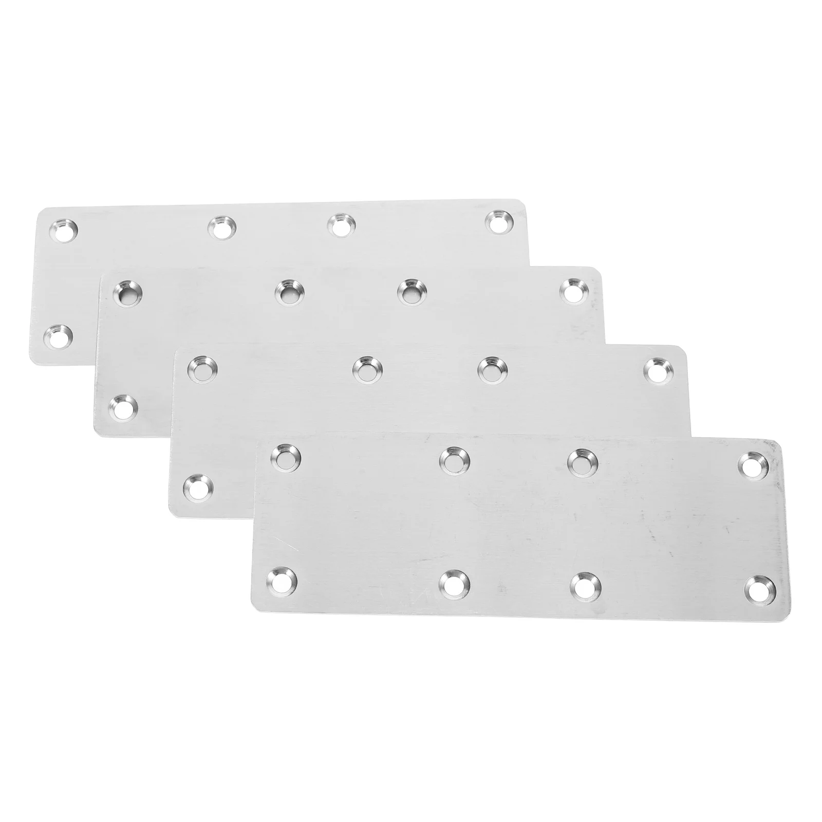 

4Pcs Stainless Steel Flat Straight Brackets for Fixing Wooden Furniture Repair Metal Plates Durable Corner Brace Brackets