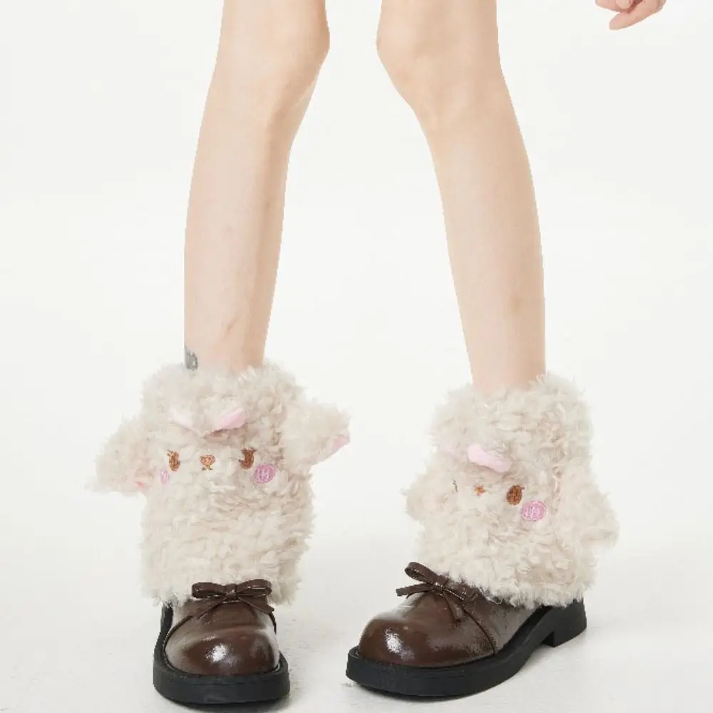 

Fashion Y2K Sheep Ear Leg Warmers JK Spicy Girls Bow Foot Cover Wind Protection Lolita Boots Cover Women