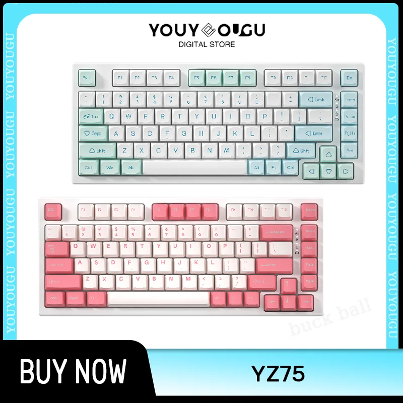 

Keynouo YZ75 Mechanical Keyboard Gasket Gamer Keyboard 3mode Wireless Bluetooth Custom Rgb Hot Swap PBT Esports Gaming Keyboards