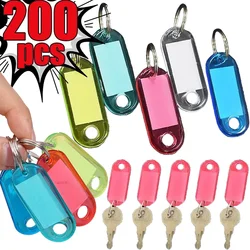 Crystal Plastic Keychain Multi-Color Clear Key Tag Hotel Number Classification Card Schoolbag Pendant Fashion Simple Keychains