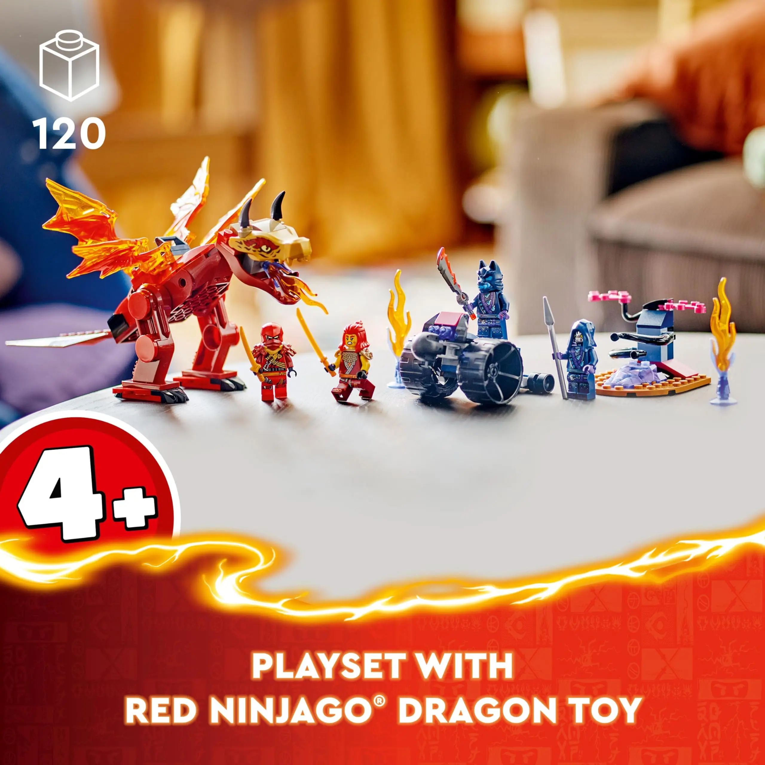 LEGO® NINJAGO Kai’s Source Dragon Battle 71815 Ninja Adventure Playset with 4 Minifigures Buildable Model with Posable Figure