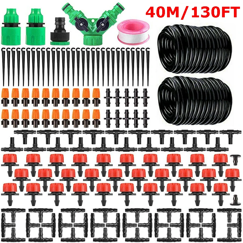 

149PCS 40M Drip Irrigation System,Garden Drip Irrigation Kit 1/4" Blank Tubing Drip Kit DIY Automatic Irrigation Equipment Set