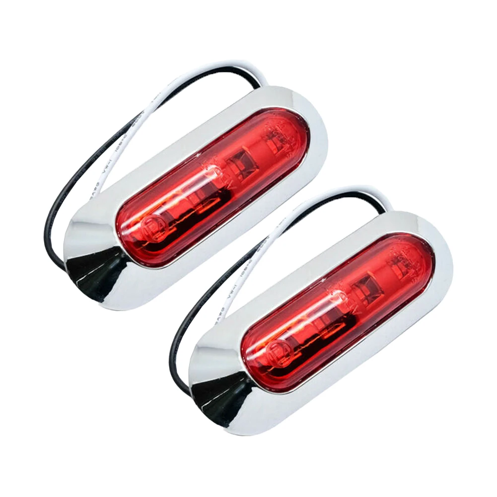 LED Lamp Side Marker Light Indicator Light Parking Light Set Waterproof 2Pcs ABS+ PMMA Light Cover Car Truck Trailer