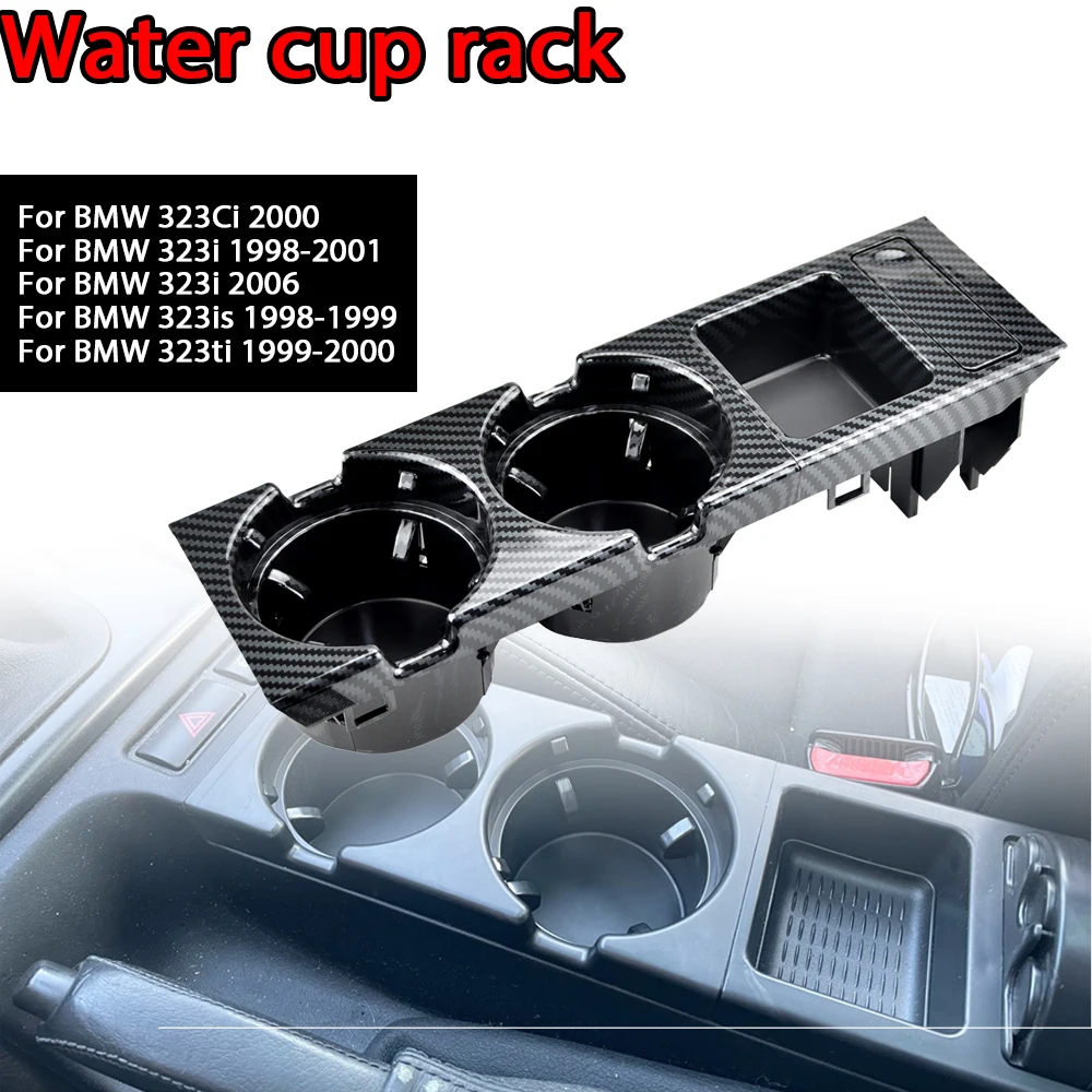 New Double Hole Car Styling Front Center Console Storage Box Coin + Cup Holder For BMW E46 Series 1999-2006 51168217953
