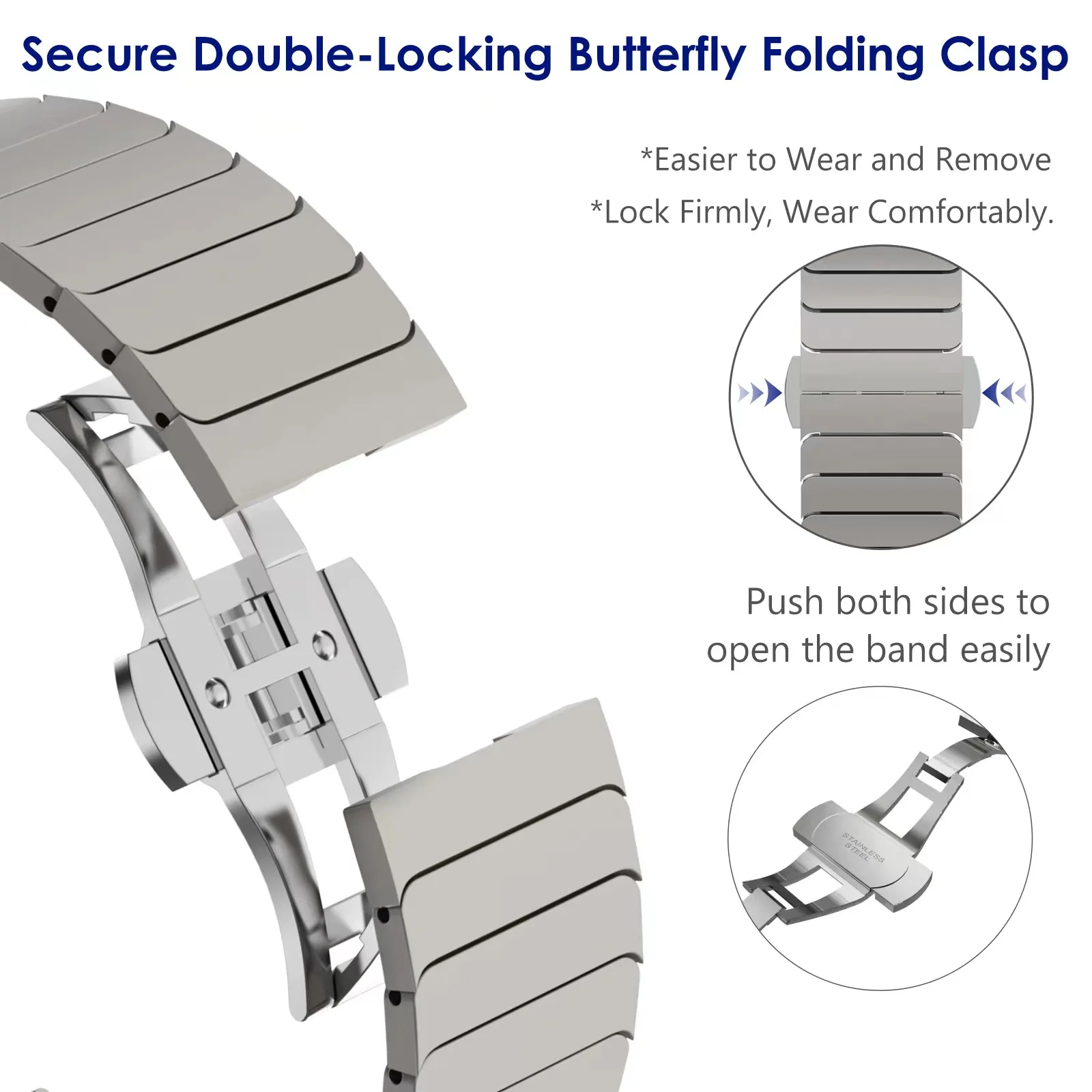 No Gaps Luxury Titanium Color Band for Samsung Galaxy Watch 6 5 4 Classic 40 44 45 46mm 42 mm 316 Stainless Steel Bracelet Strap