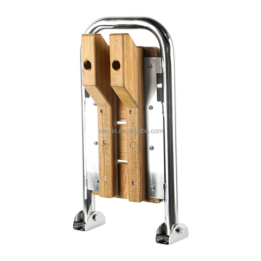 الجملة أجزاء اليخوت خشب الساج منصة السباحة قارب خشبي منصة سلم مع Stanchions2025