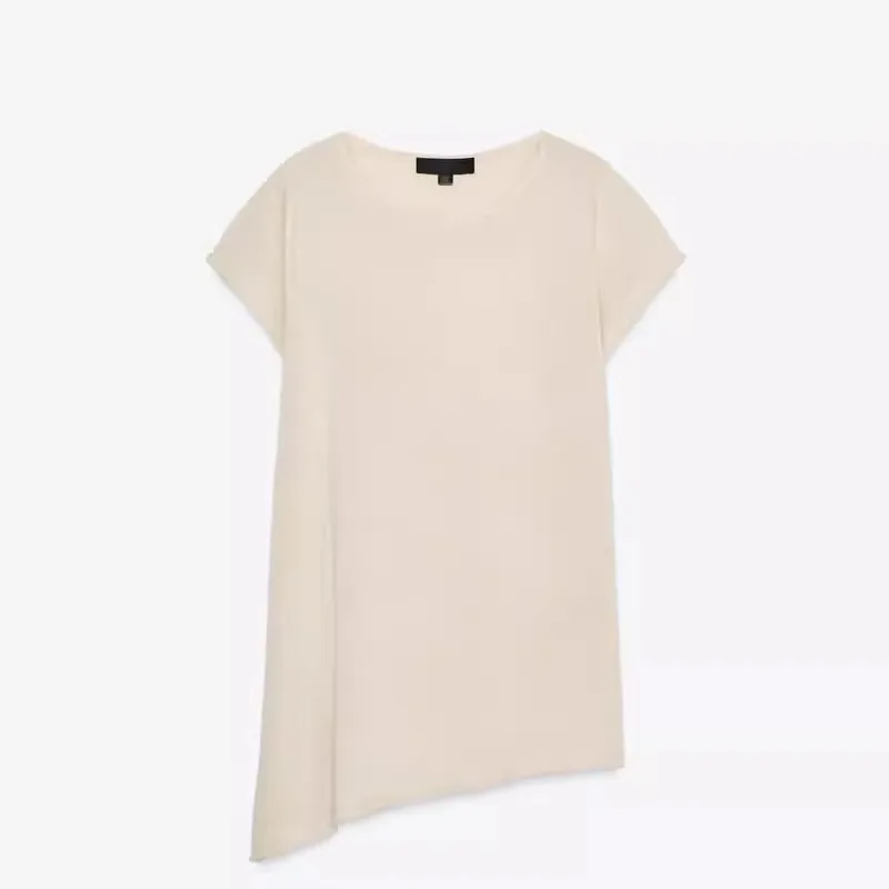 

Асимметричный Hem ort Sve Вязаный топ Clean Fit Sle Regular Thin Polyester Fiber Ladies Faion Spring Collection