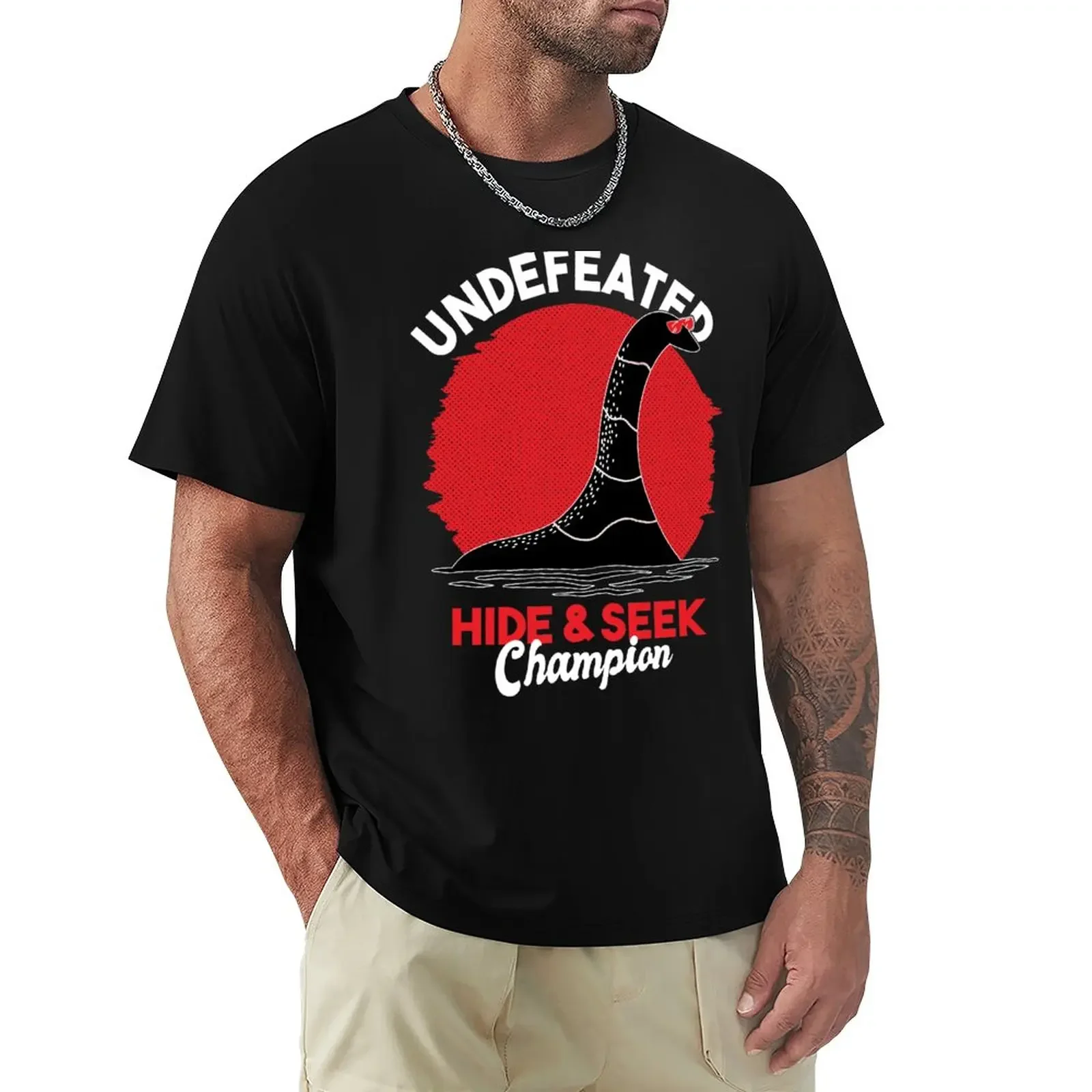 Undefeated hide & seek champion Loch Ness T-Shirt summer tops quick-drying mens plain t shirts