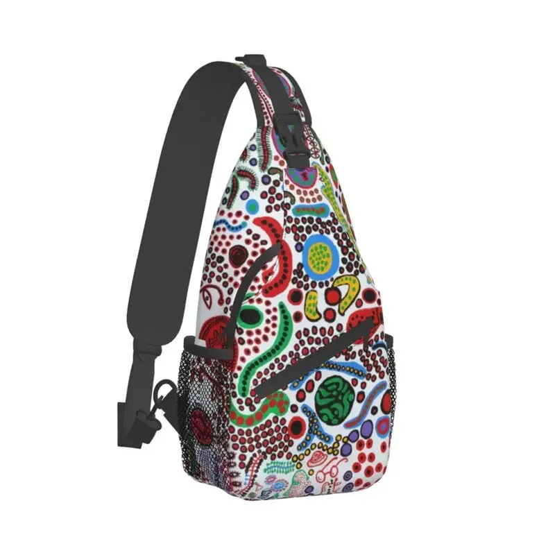 Fashion Yayoi Kusama Abstract Art Sling Bags for Cycling Camping Men Chest Crossbody Backpack Shoulder Daypack