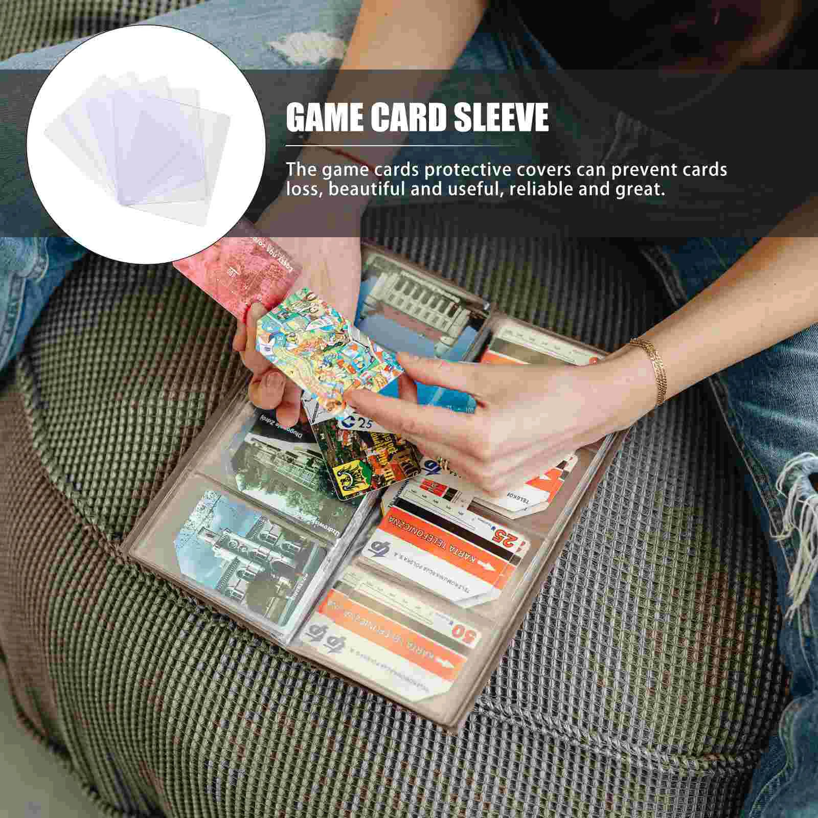 30 Pcs Game Card Sleeve Tally Playing Cards Sleeves Hard Protector Transparent