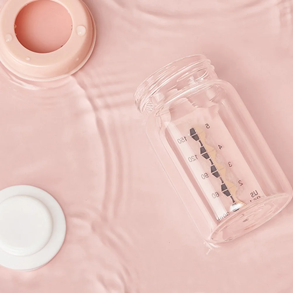 2 قطعة 150 مللي أكواب تخزين حليب الثدي حاويات زجاجية مقياس واضح غير يتلاشى سهلة التنظيف استحمام الطفل هدية أكواب تخزين حليب الثدي #3