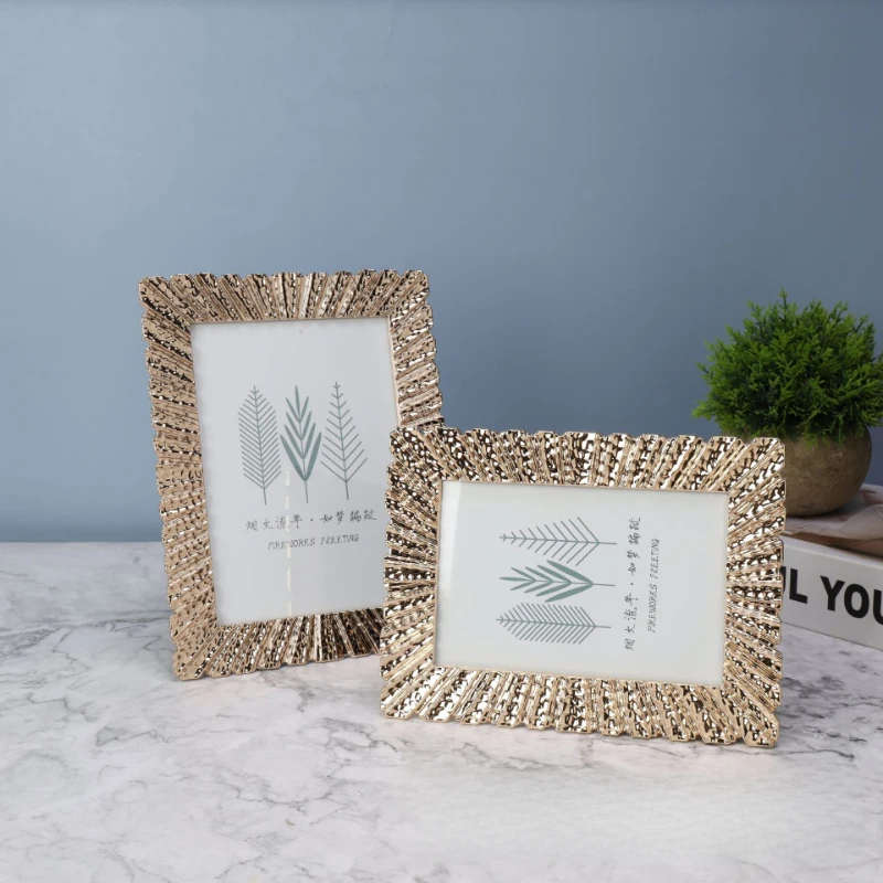Gold Picture Frame Antique Ornate Photo Frame Tabletop and Wall Hanging with High Definition Glass Front for Home Decoration.