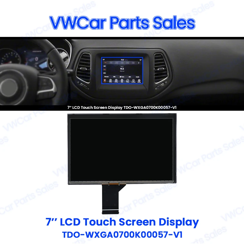 

7 Inch LCD Touch Screen Display Radio DVD Player GPS Navigation TD0-WXGA0700K00057-V1 LMB5K00057BL for Jeep Compass 2017-2020