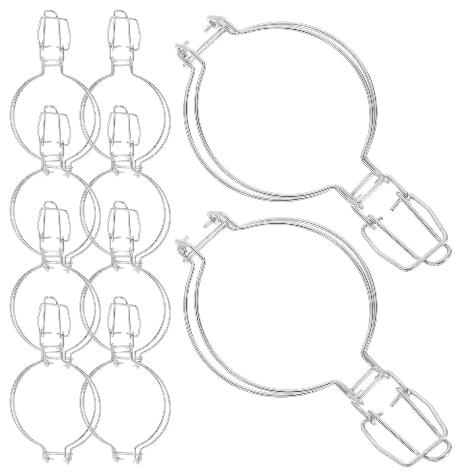 Lot de 10 attaches de verrouillage en fil métallique en acier inoxydable pour bocaux, faciles à utiliser, pour contenants en verre, pour cuisine et restaurant
