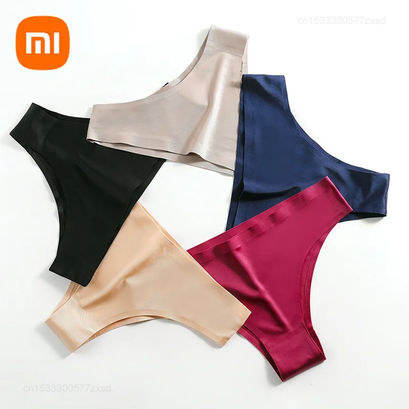 Xiaomi Sexy Ice Silk Panties Women Low-waist Breathable Seamless Comfort Briefs Large Size M-3XL Soild Color Girl's Underpants