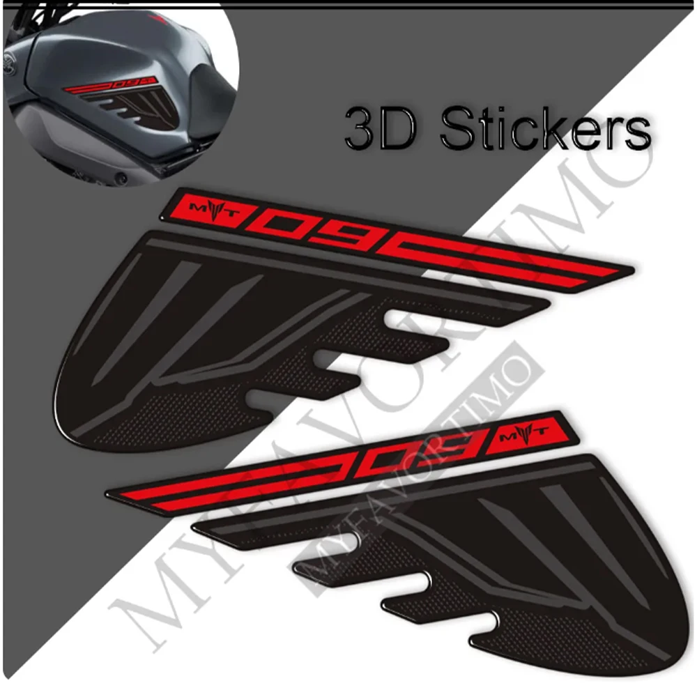 Motorcycle Stickers Decals Gas Fuel Oil Kit Knee Tank Pad Protector For Yamaha MT09 MT FZ 09 SP MT-09 2021 2022