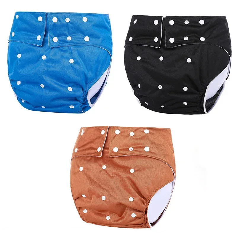 Adult Cloth Diaper Incontinence Pant Washable Leakfree for Elderly No Smell Reusable Adult Diaper Large Size Adjustable TPU Coat