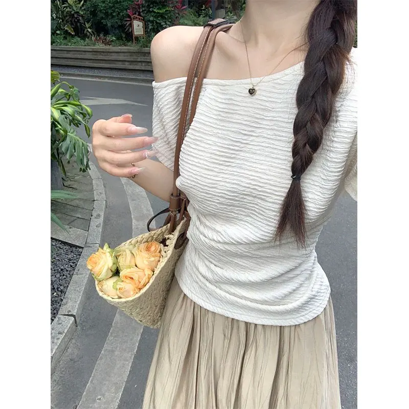 Women Clothing Summer Simplicity Casual  Fashion Solid Color O-neck Female Appear Thin Slim Short Sleeve Tshirt Cardigan