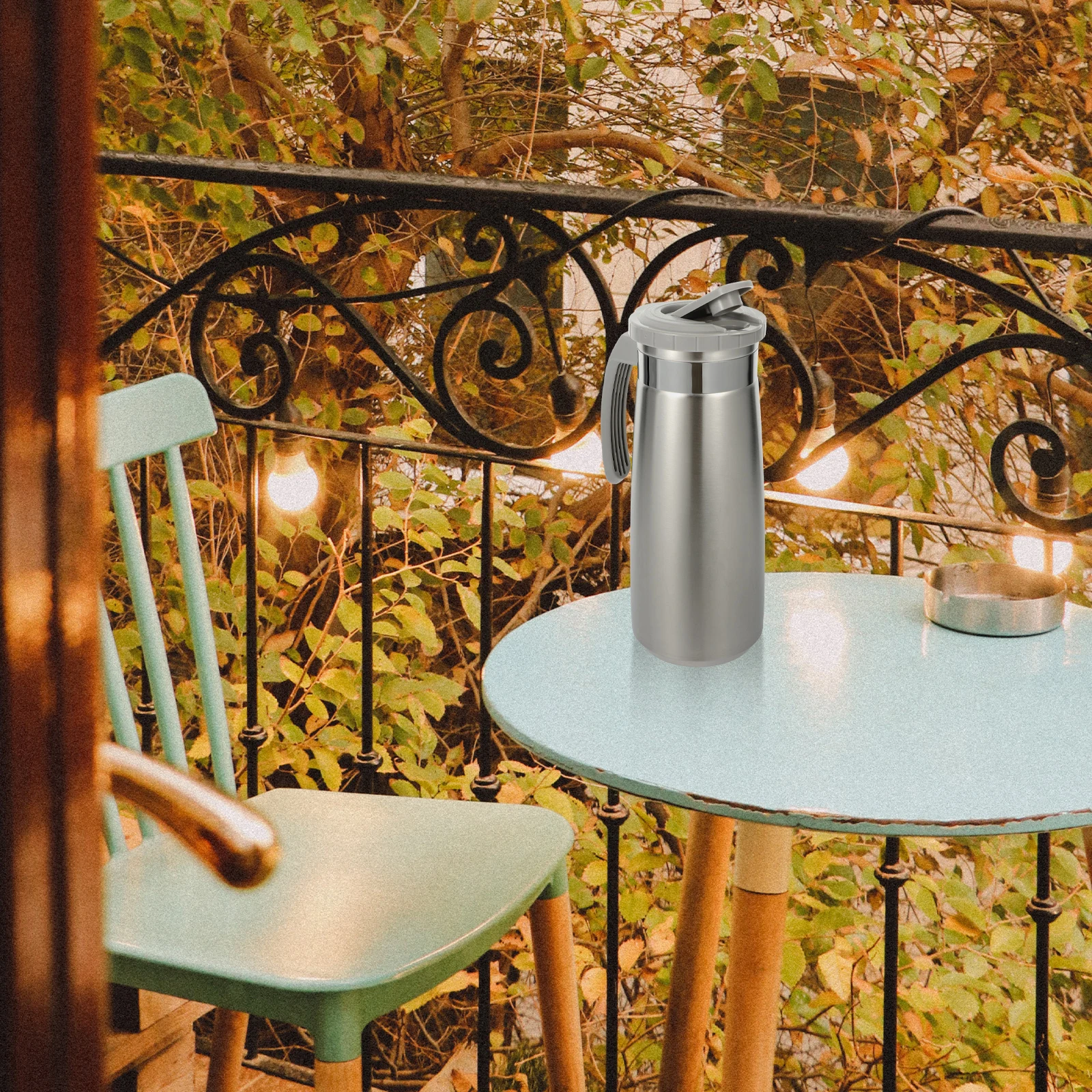 

Stainless Steel Cold Water Pitcher Leak-Proof Design Easy Pouring Comfortable Handle Compact Storage Space-Saving Modern Style