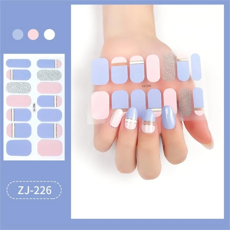 G99E Polish Sticker Strips 16 Stickers Polish Strips Cover Wraps