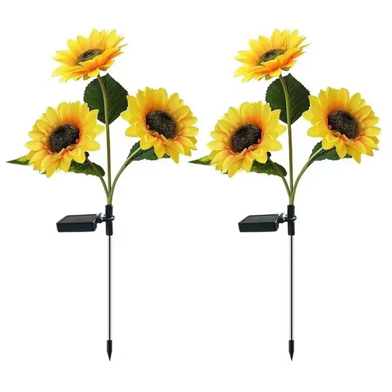 

A21Q-2 упаковки подсолнечника солнечный свет уличный водонепроницаемый светодиодный солнечный свет газон пейзажный светильник двор дорожка украшение сада