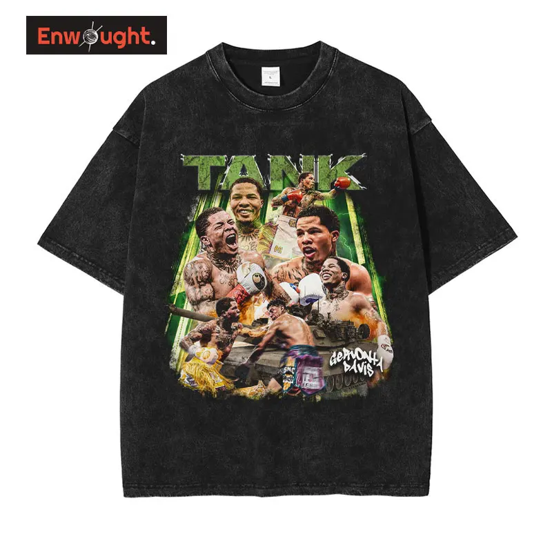 Boxing Champion Ali Jr T-shirts Vintage Washed Tank Gervonta Davis T Shirt Short Sleeve Oversized Tshirt Sweatshirt Tops Tees