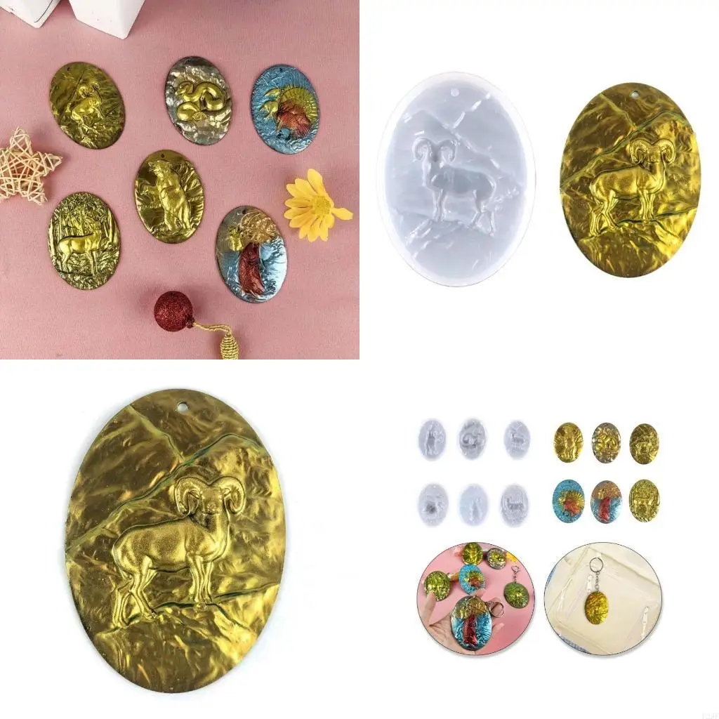 

Oval-shaped Keychain Decor Silicone Mold DIY Earring Jewelry Making Pendant Mold