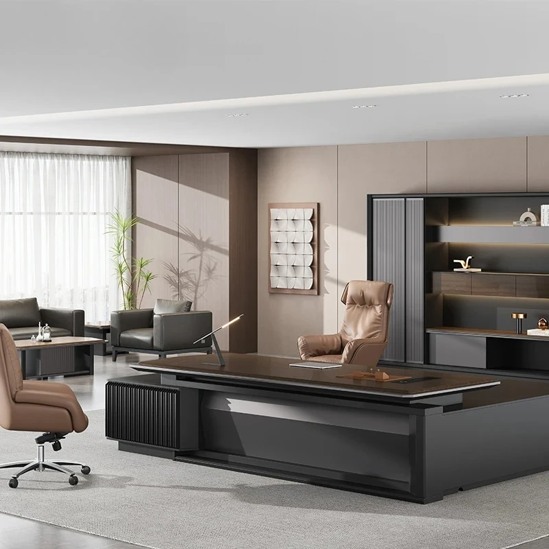 

Commercial Furniture Factory Customized High-end Modern Design L-Shaped Executive Office Desk Set Durable Boss Desk CEO Director
