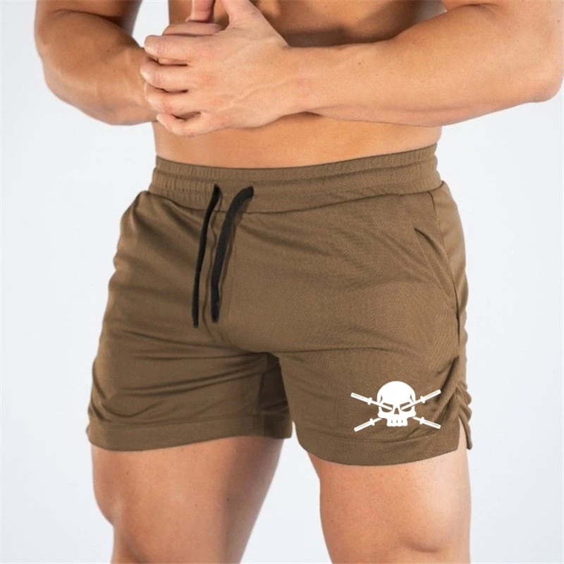 

Men's SKULL Pattern Basketball Shorts with Mid Waist Micro Elastic Quick Dry Breathable Sports Short Pants for Running Fitness