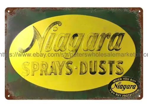 poster indoor outdoor garage decor Niagara Sprays & Dusts, metal tin sign