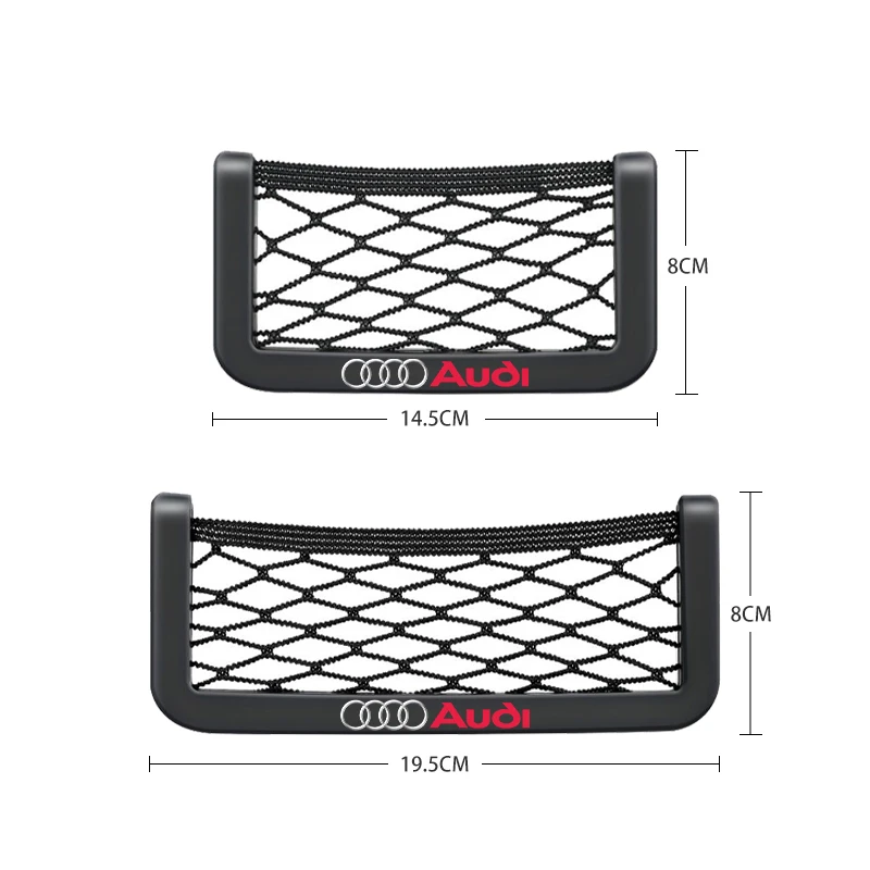 Siatkowy schowek do samochodu uchwyt na telefon siatka Organizer kieszeniowy do Audi s line A4 b6 b8 b7 b9 b5 A6 A3 A8 Q3 Q5 Q7 Q8 akcesoria