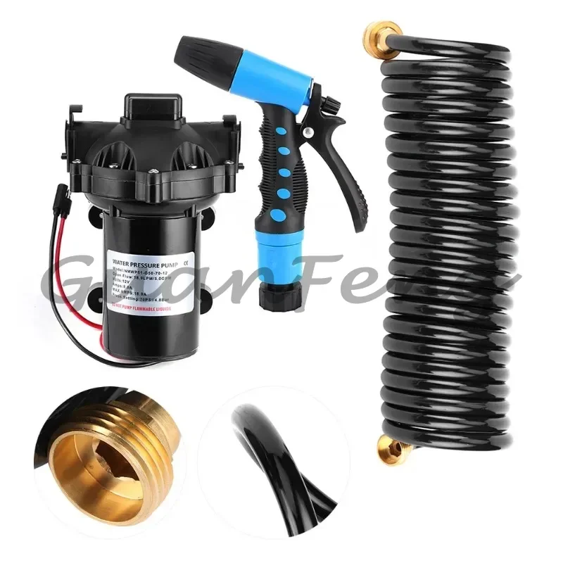 12V 5.0GPM Marine Washdown Deck Wash Pump Kit Fresh and Seawater Available RV Boat Deck Cleaning Pump Accessory