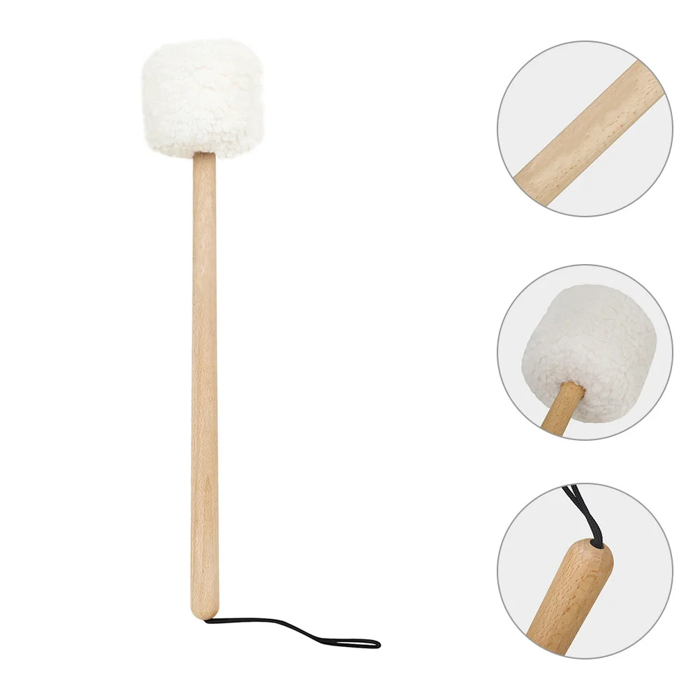

Singing Bowl Mallet Beech Wood Soft Comfortable Fleece Gong Stick Meditation Tibetan Style Sound Therapy Gong Mallet